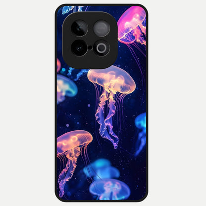  Jellyfish Pattern Glass Case for iQOO Neo 10 back cover – full design glossy printed glass finish
