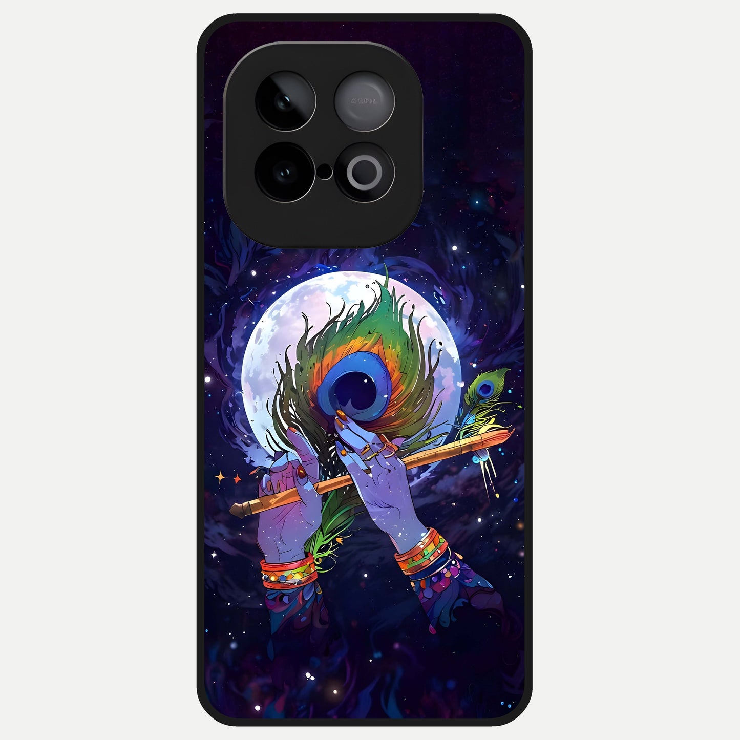  Krishna Hands Art Glass Case for iQOO Neo 10 back cover – full design glossy printed glass finish