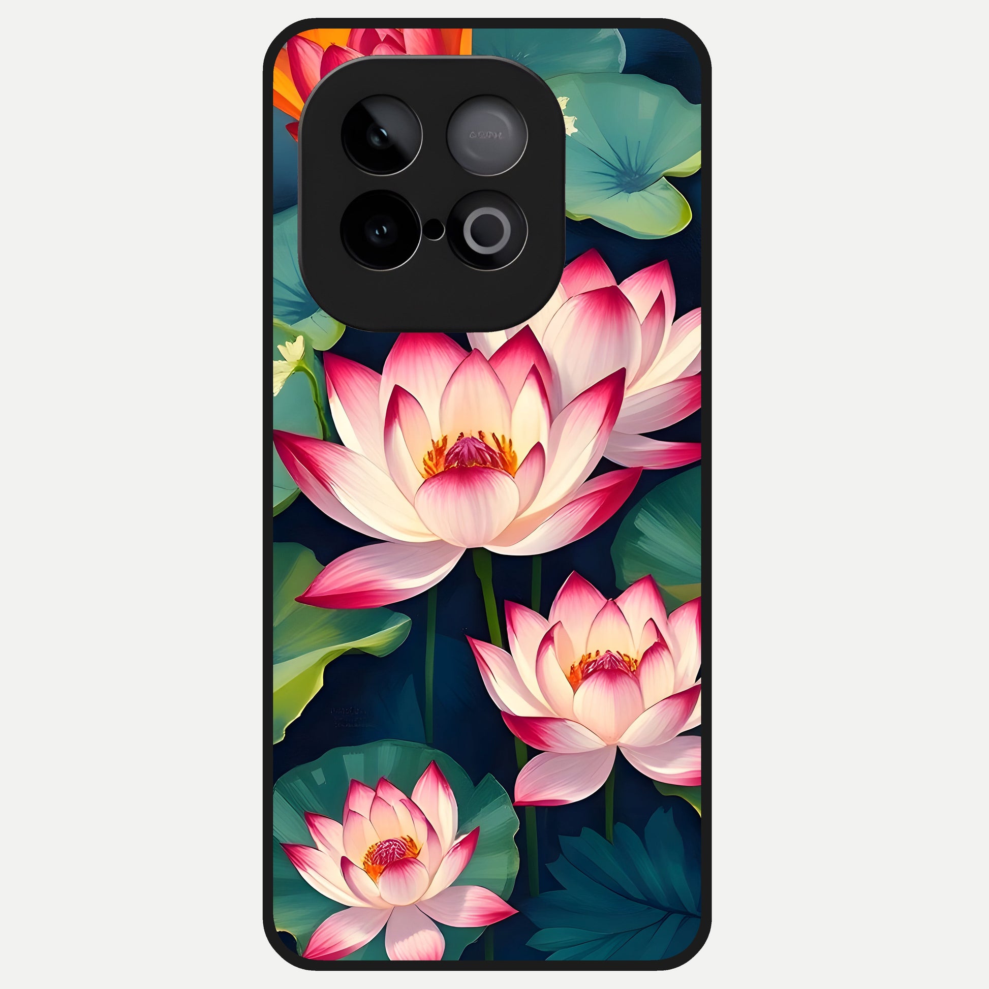  Lotus Dream Serenity Glass Case for iQOO Neo 10 back cover – full design glossy printed glass finish