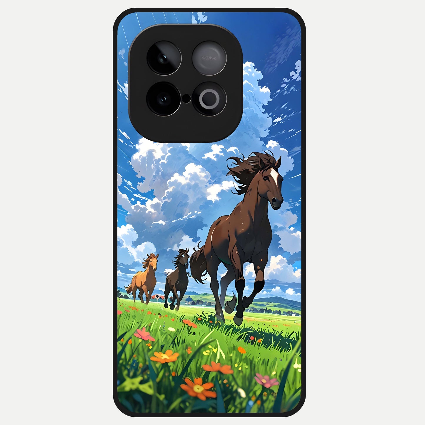 Majestic Horses Galloping Glass Case for iQOO Neo 10 back cover – full design glossy printed glass finish