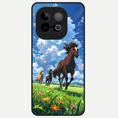  Majestic Horses Galloping Glass Case for iQOO Neo 10 back cover – full design glossy printed glass finish