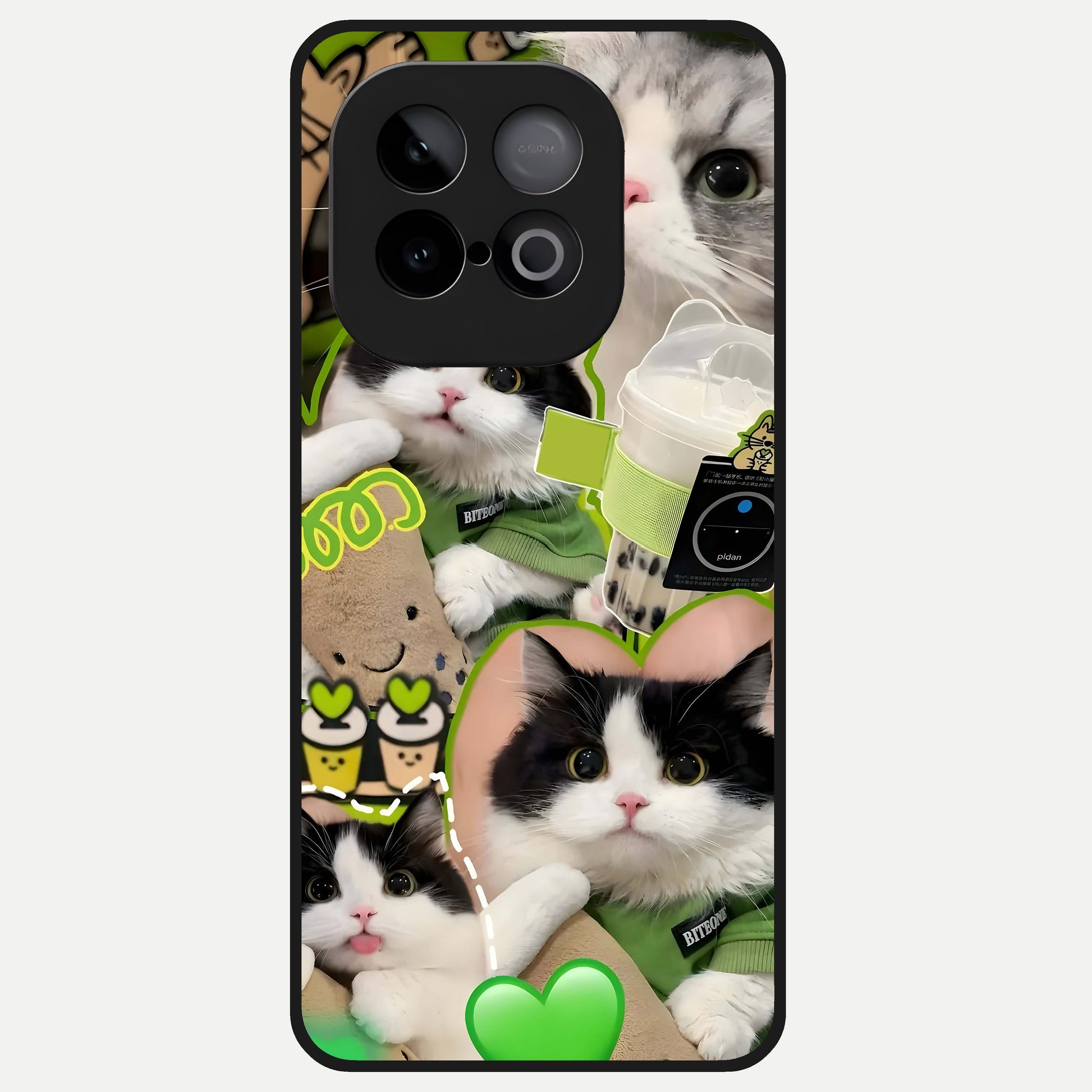  Matcha Cats Mood Glass Case for iQOO Neo 10 back cover – full design glossy printed glass finish