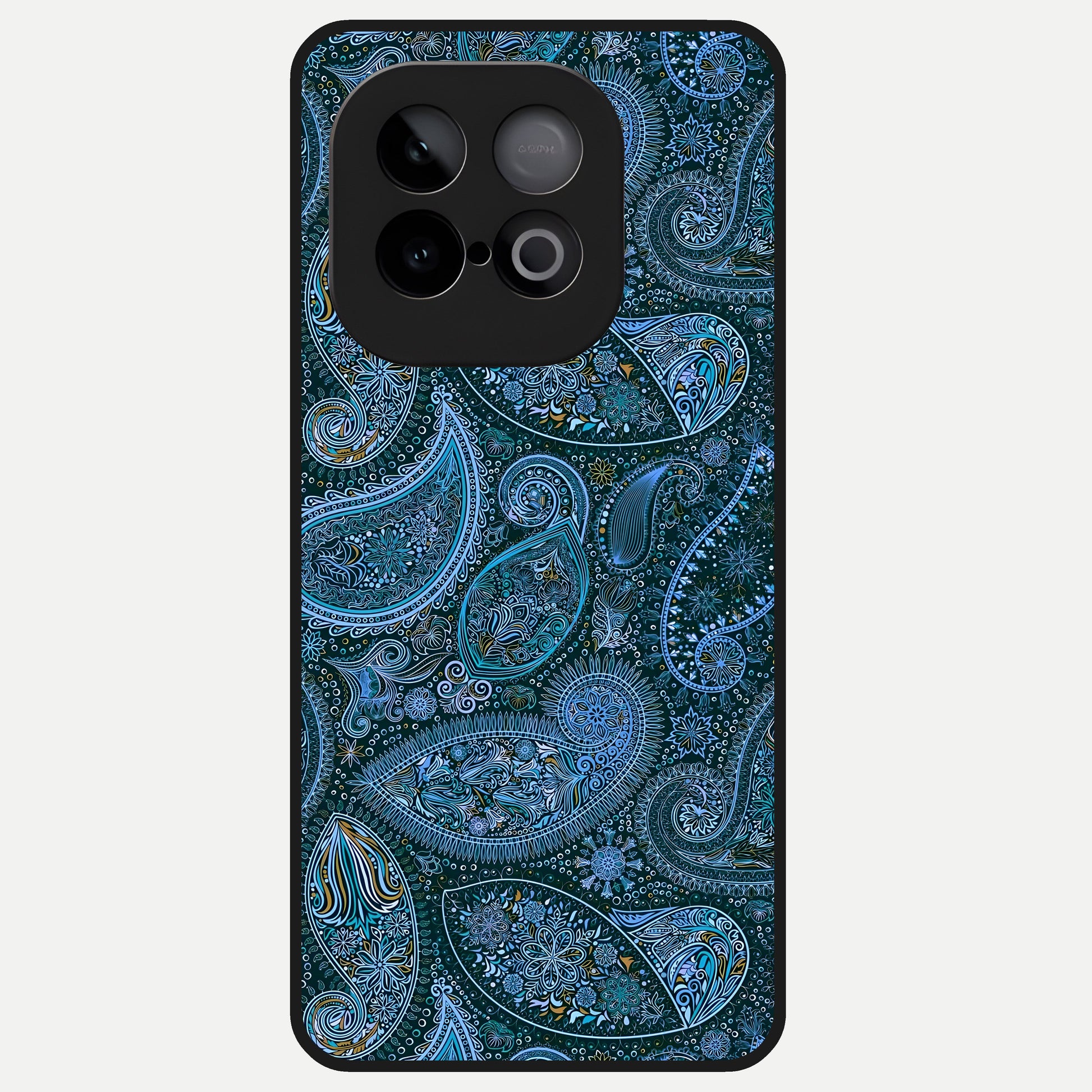  Midnight Paisley Glow Glass Case for iQOO Neo 10 back cover – full design glossy printed glass finish