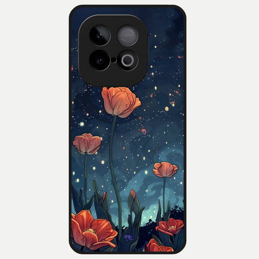  Midnight Tulip Glow Glass Case for iQOO Neo 10 back cover – full design glossy printed glass finish