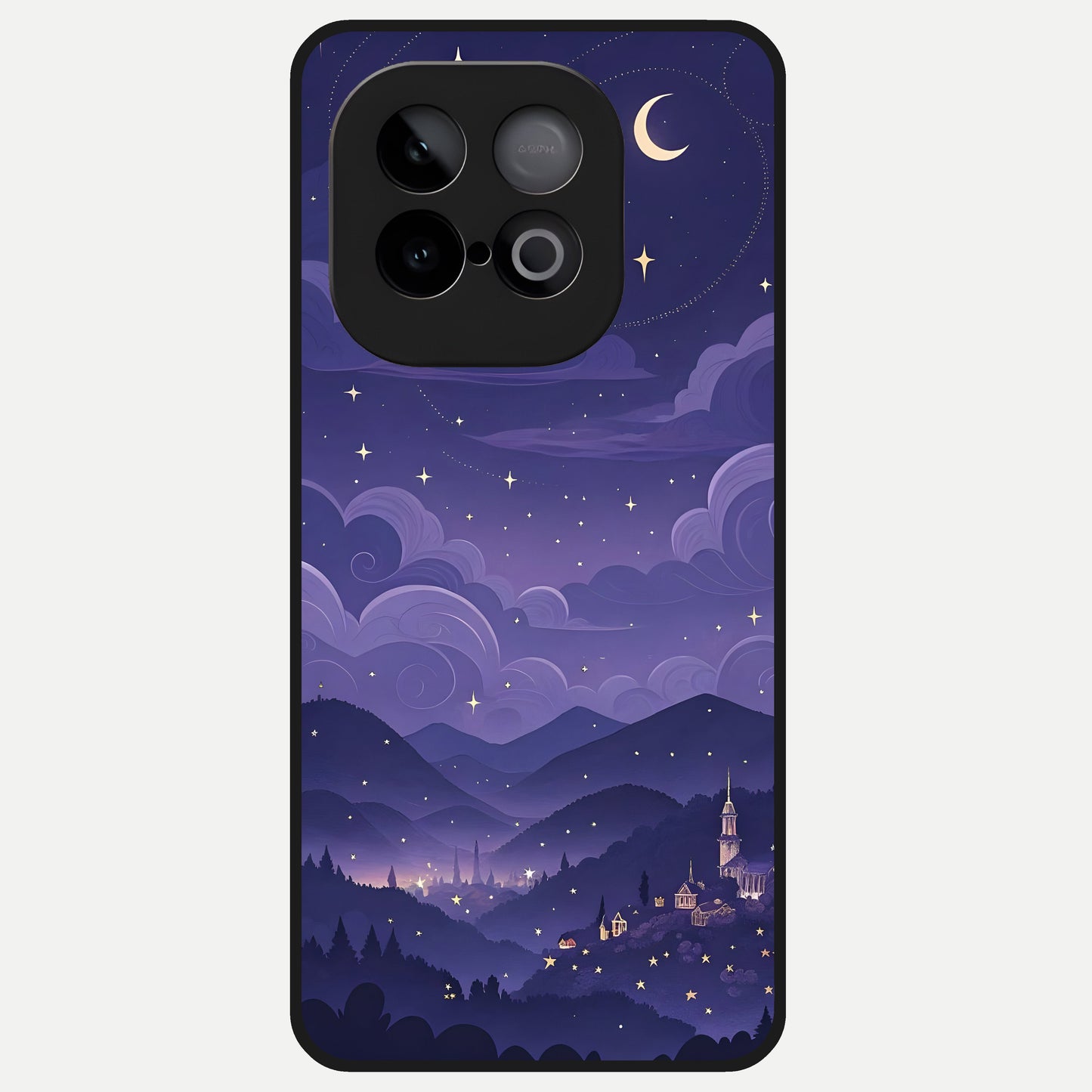  Minimal Night View Glass Case for iQOO Neo 10 back cover – full design glossy printed glass finish