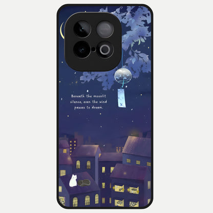  Moonlit Cat Silence Glass Case for iQOO Neo 10 back cover – full design glossy printed glass finish