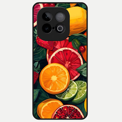  Multiple Fruits Glass Case for iQOO Neo 10 back cover – full design glossy printed glass finish