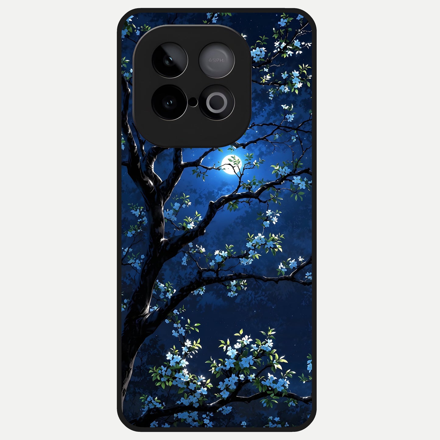  Mystic Floral Night Glass Case for iQOO Neo 10 back cover – full design glossy printed glass finish