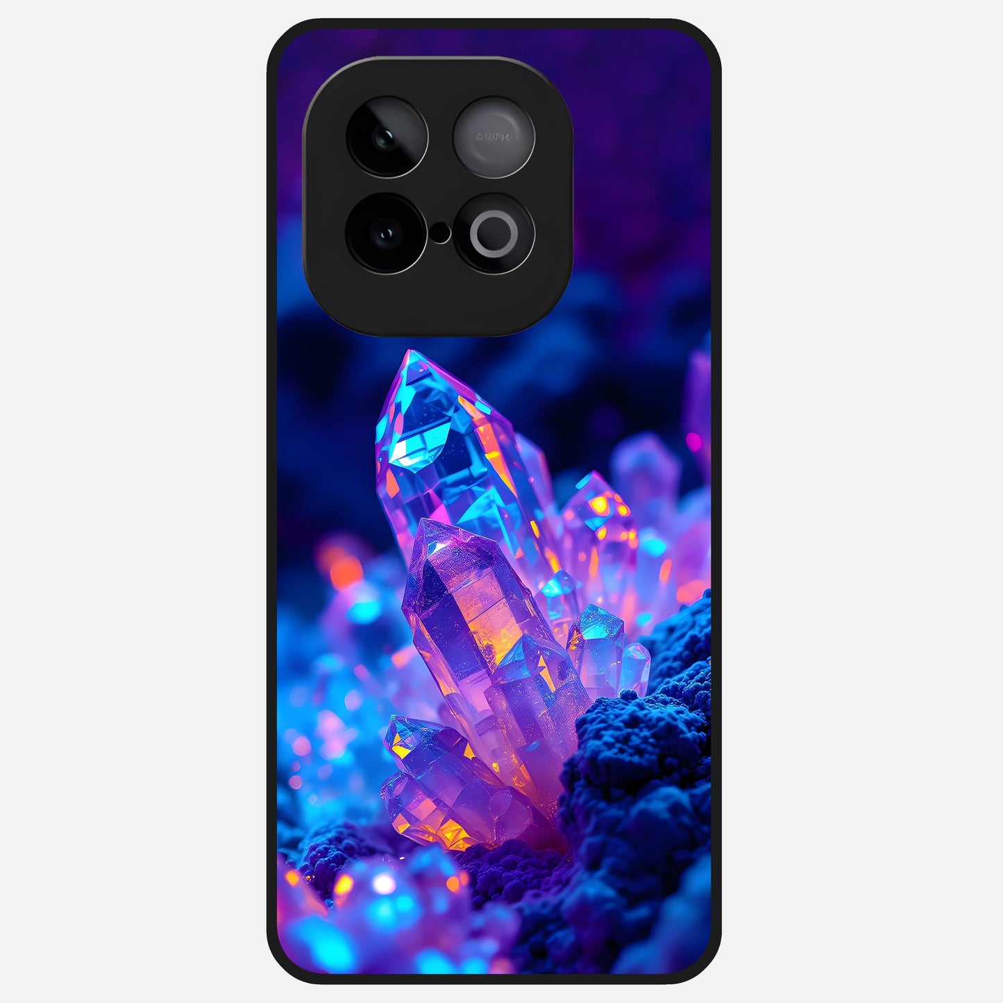  Neon Aura Shards Glass Case for iQOO Neo 10 back cover – full design glossy printed glass finish