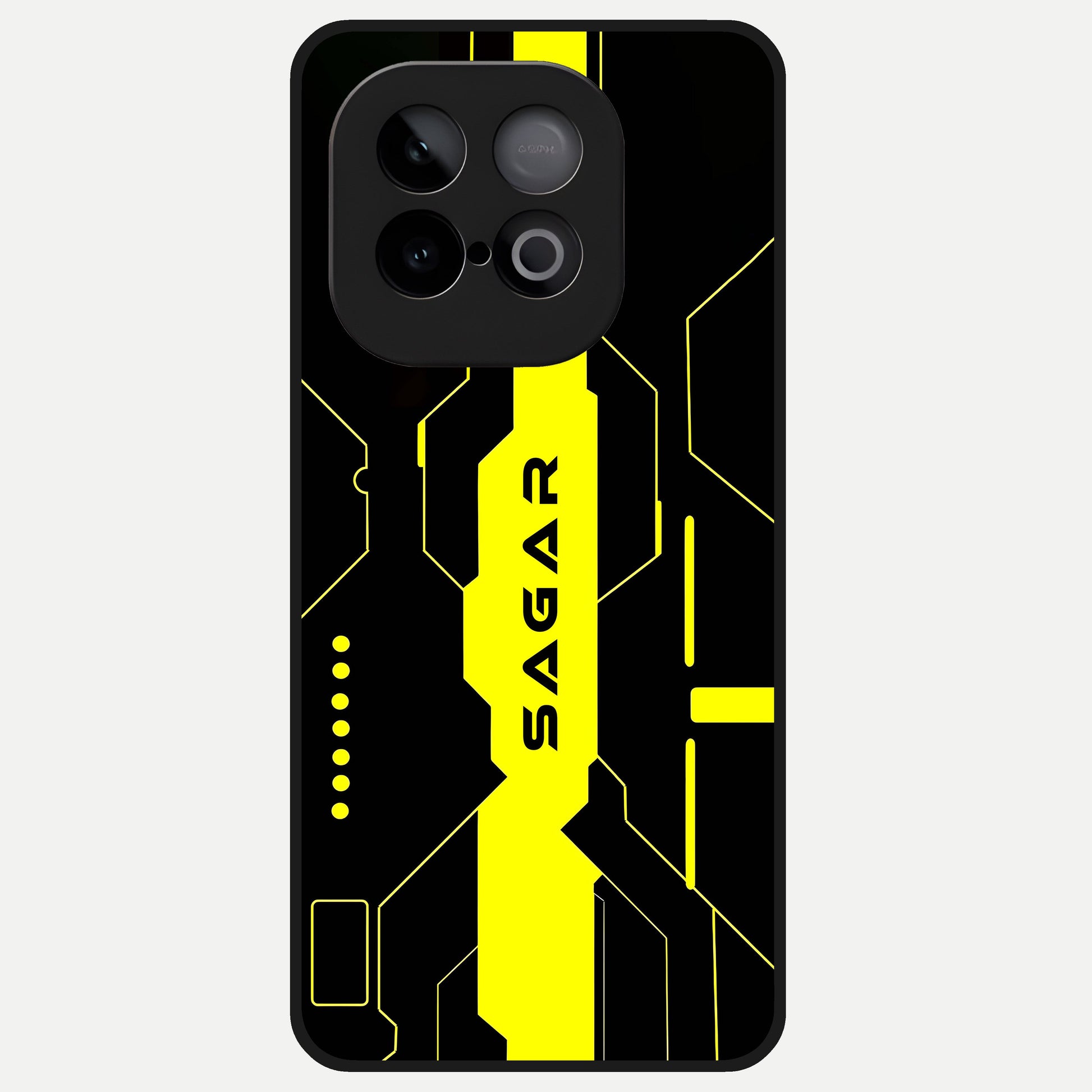  Neon CYBERPUNK Custom Name Glass Case for iQOO Neo 10 back cover – full design glossy printed glass finish