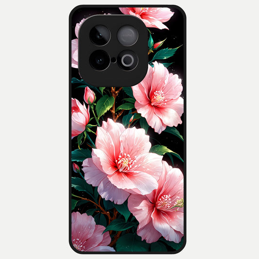  Peach Flower Glass Case for iQOO Neo 10 back cover – full design glossy printed glass finish