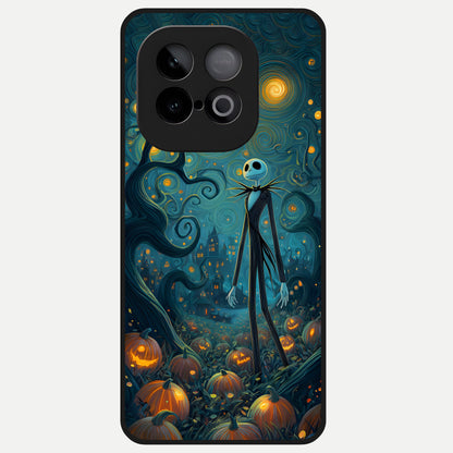  Pumpkin Moon Night Glass Case for iQOO Neo 10 back cover – full design glossy printed glass finish