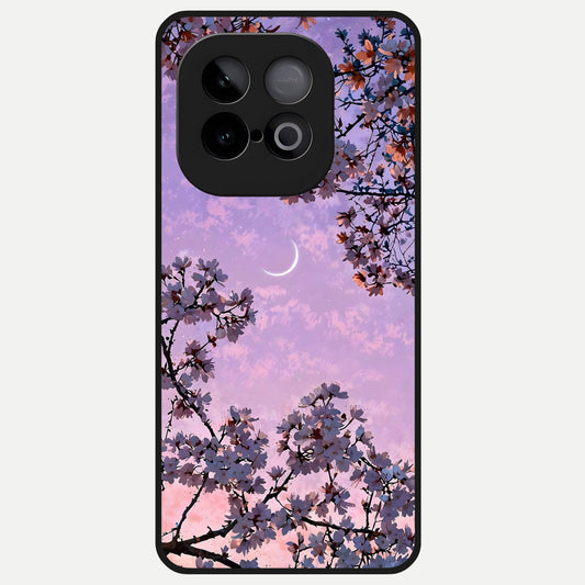  Purple Serenity Moon Glass Case for iQOO Neo 10 back cover – full design glossy printed glass finish