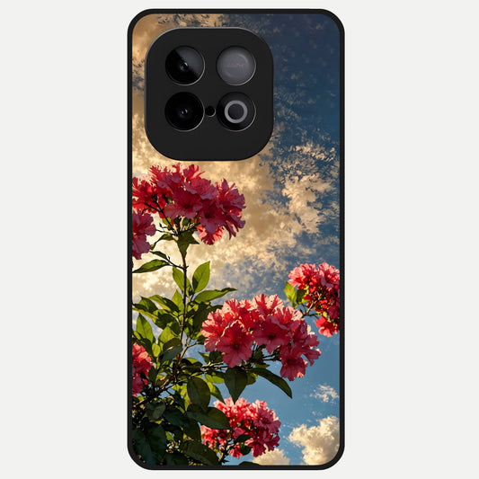  Red Bloom Skies Glass Case for iQOO Neo 10 back cover – full design glossy printed glass finish