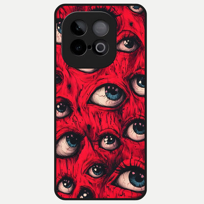  Red Eyes Pattern Glass Case for iQOO Neo 10 back cover – full design glossy printed glass finish
