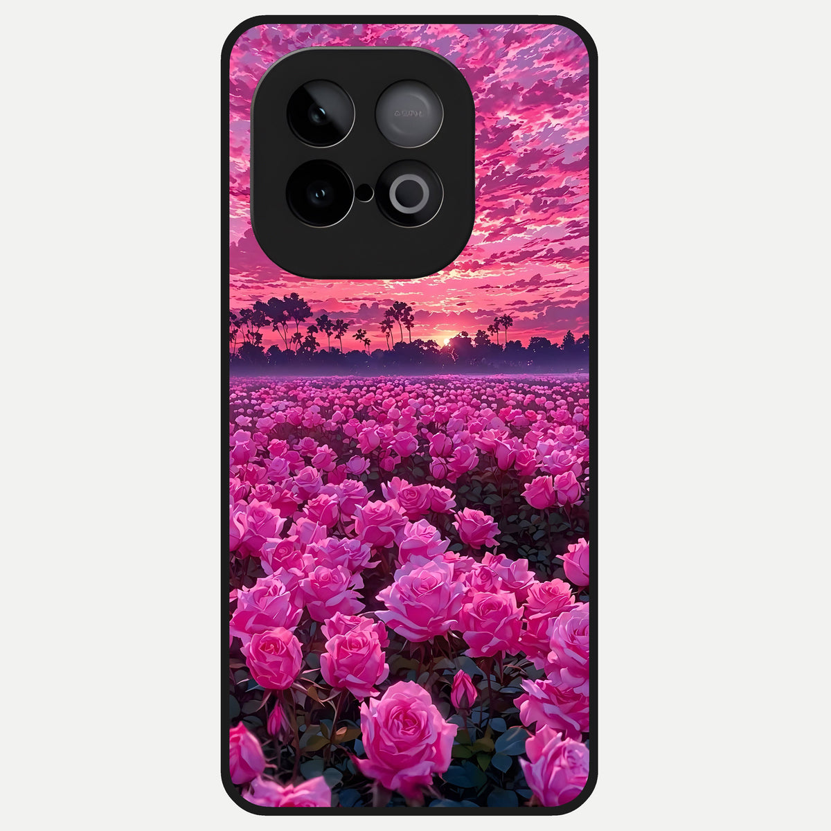  Rose Sunset Valley Glass Case for iQOO Neo 10 back cover – full design glossy printed glass finish