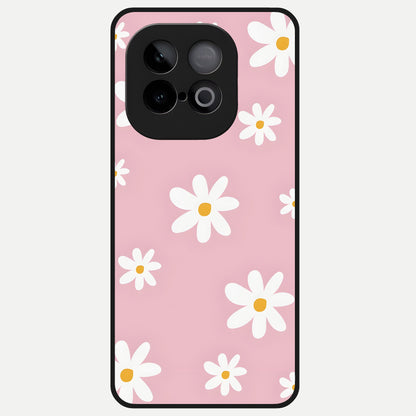  Soft Daisy Bliss Glass Case for iQOO Neo 10 back cover – full design glossy printed glass finish