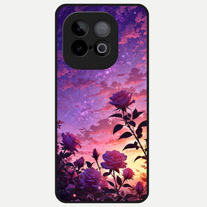  Starlit Rose Twilight Glass Case for iQOO Neo 10 back cover – full design glossy printed glass finish