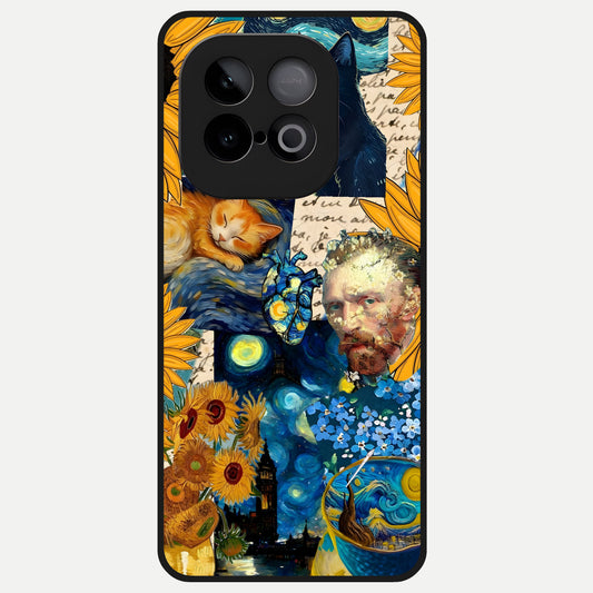  Sunflower Chic Mood Custom Name Glass Case for iQOO Neo 10 back cover – full design glossy printed glass finish