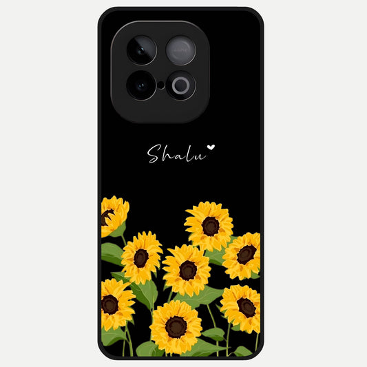  Sunflower Sky Bloom Glass Case for iQOO Neo 10 back cover – full design glossy printed glass finish
