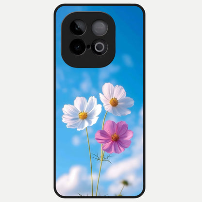  Tripple Flowers With Sky Glass Case for iQOO Neo 10 back cover – full design glossy printed glass finish