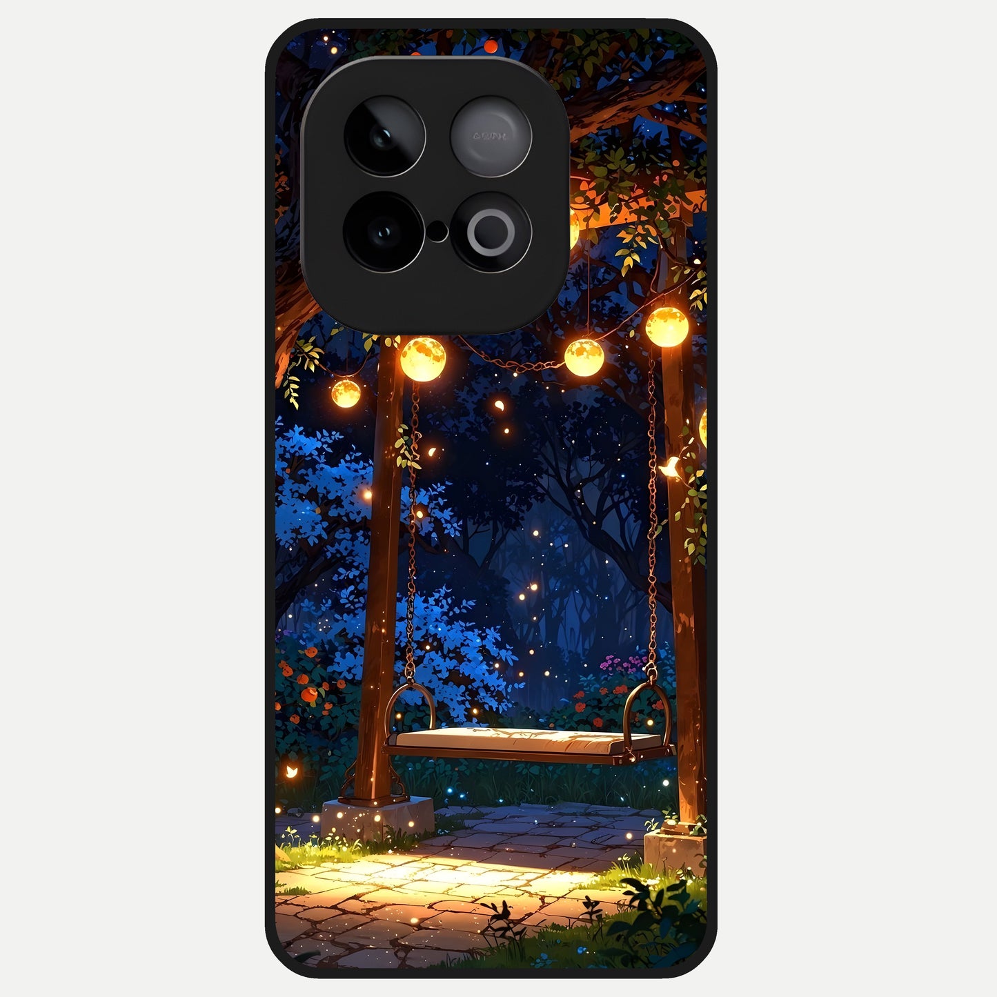  Twilight Garden Swing Glass Case for iQOO Neo 10 back cover – full design glossy printed glass finish