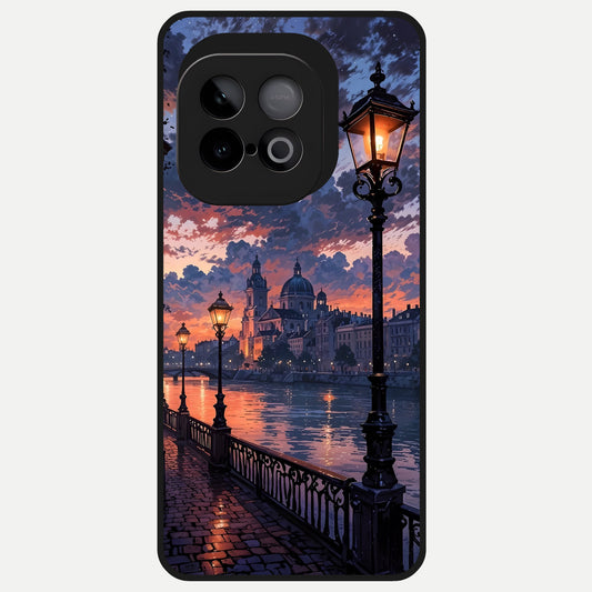  Twilight River Lights Glass Case for iQOO Neo 10 back cover – full design glossy printed glass finish