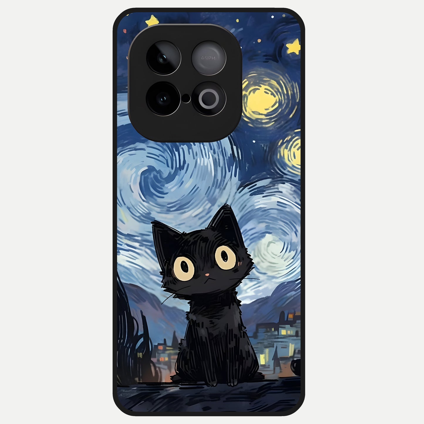  Van Gogh Cat Glass Case for iQOO Neo 10 back cover – full design glossy printed glass finish