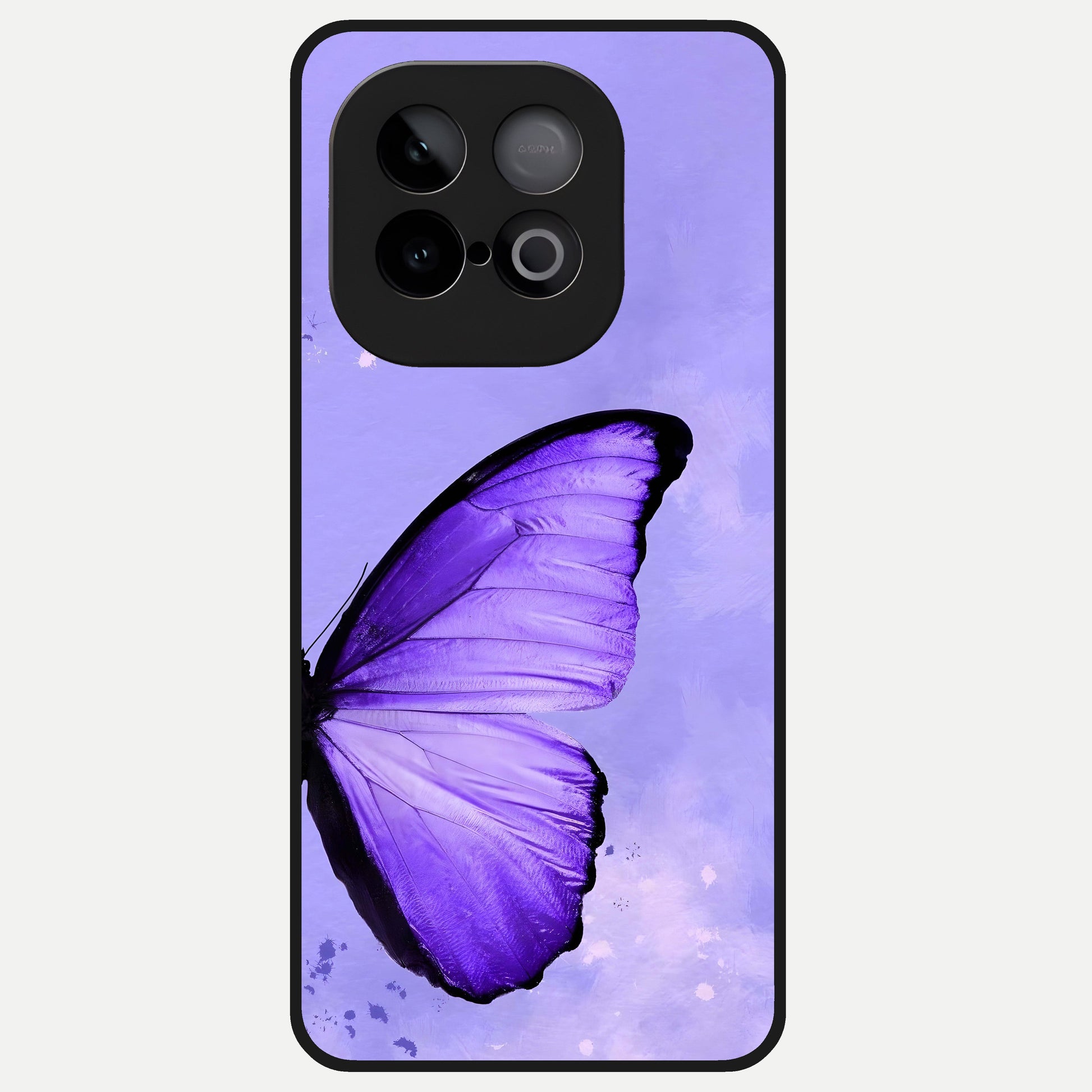 Violet Dream Wing Glass Case for iQOO Neo 10 back cover – full design glossy printed glass finish
