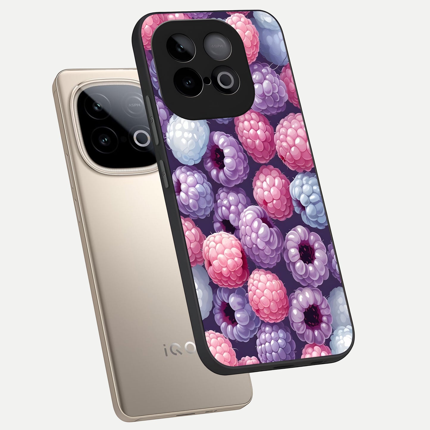  Berry Candy Pop phone case for iQOO Neo 10 showing premium glass back cover with detailed artwork