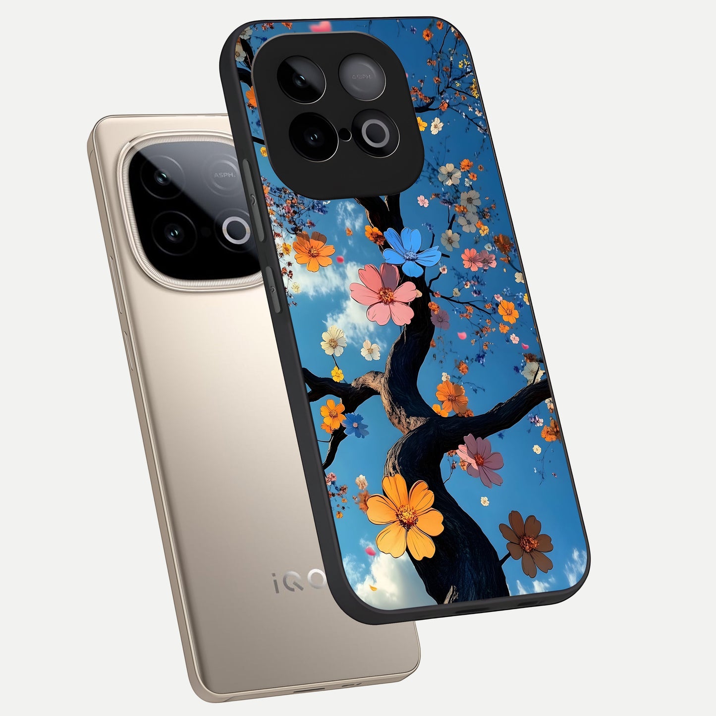  Blossom Dream Sky phone case for iQOO Neo 10 showing premium glass back cover with detailed artwork