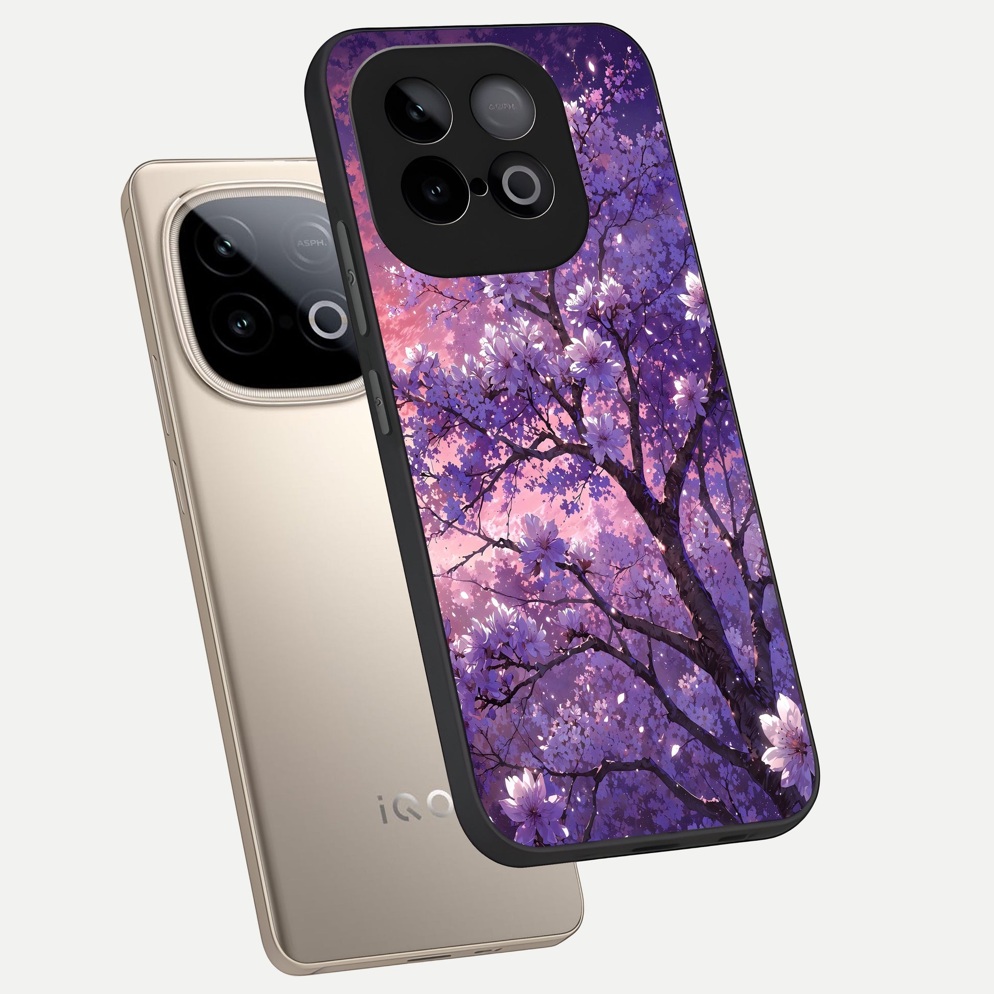  Blossom Tree phone case for iQOO Neo 10 showing premium glass back cover with detailed artwork