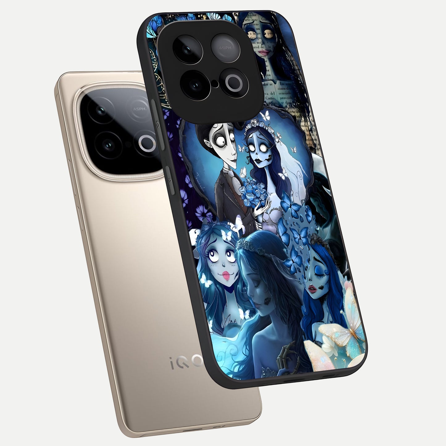  Butterfly Ghost Soul phone case for iQOO Neo 10 showing premium glass back cover with detailed artwork