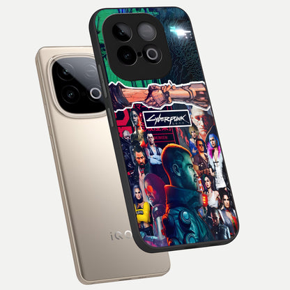  CYBERPUNK Legacy phone case for iQOO Neo 10 showing premium glass back cover with detailed artwork