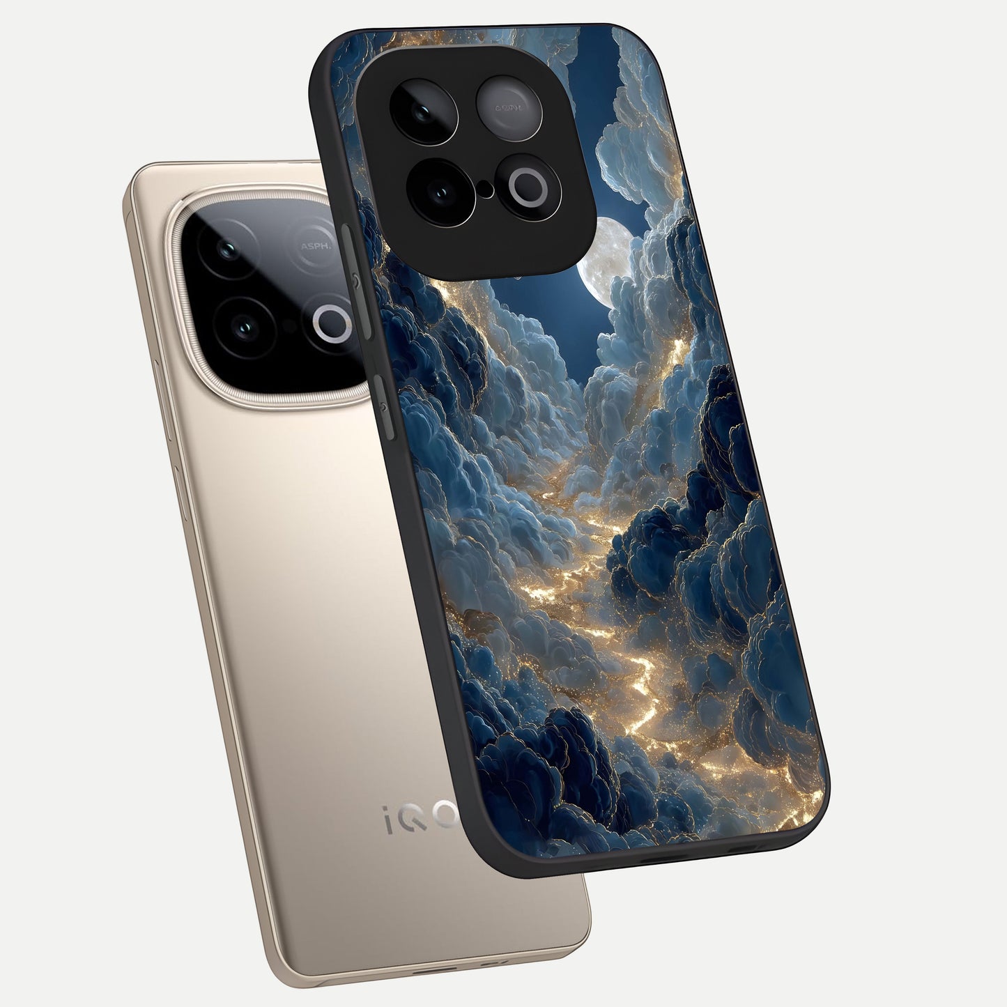  Celestial Cloud Road phone case for iQOO Neo 10 showing premium glass back cover with detailed artwork