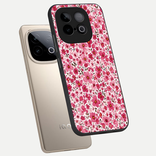  Cherry Blossom Charm phone case for iQOO Neo 10 showing premium glass back cover with detailed artwork