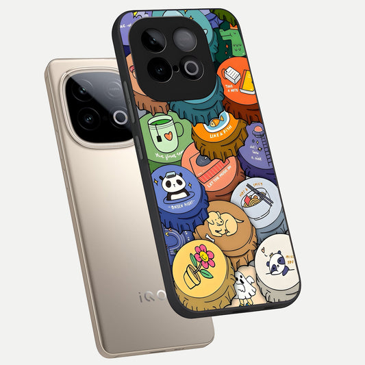  Coins Patterns phone case for iQOO Neo 10 showing premium glass back cover with detailed artwork