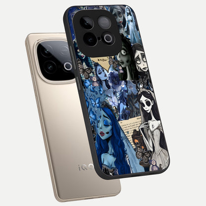  Corpse Bride Posters phone case for iQOO Neo 10 showing premium glass back cover with detailed artwork