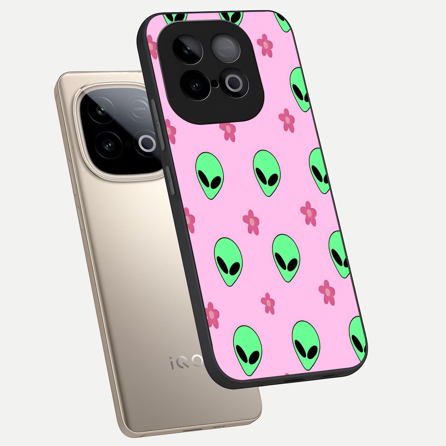  Cosmic Cute Crush phone case for iQOO Neo 10 showing premium glass back cover with detailed artwork