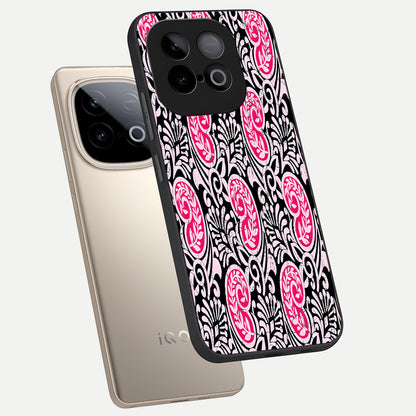  Crimson Paisley Charm phone case for iQOO Neo 10 showing premium glass back cover with detailed artwork
