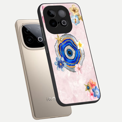  Divine Aura Bloom phone case for iQOO Neo 10 showing premium glass back cover with detailed artwork