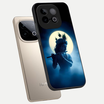  Divine Moon Flute phone case for iQOO Neo 10 showing premium glass back cover with detailed artwork