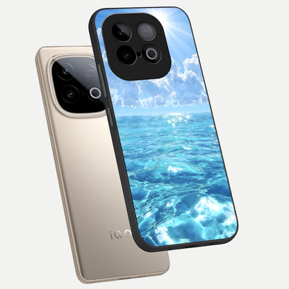  Endless Ocean Horizon phone case for iQOO Neo 10 showing premium glass back cover with detailed artwork