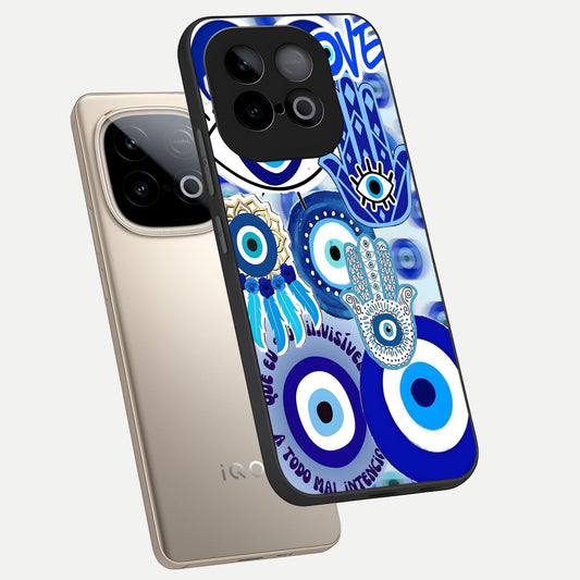  Evil Eyes Dream phone case for iQOO Neo 10 showing premium glass back cover with detailed artwork