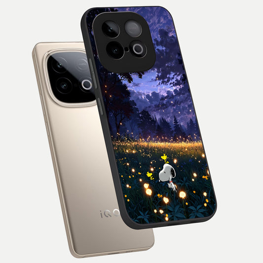  Firefly Meadow Magic phone case for iQOO Neo 10 showing premium glass back cover with detailed artwork
