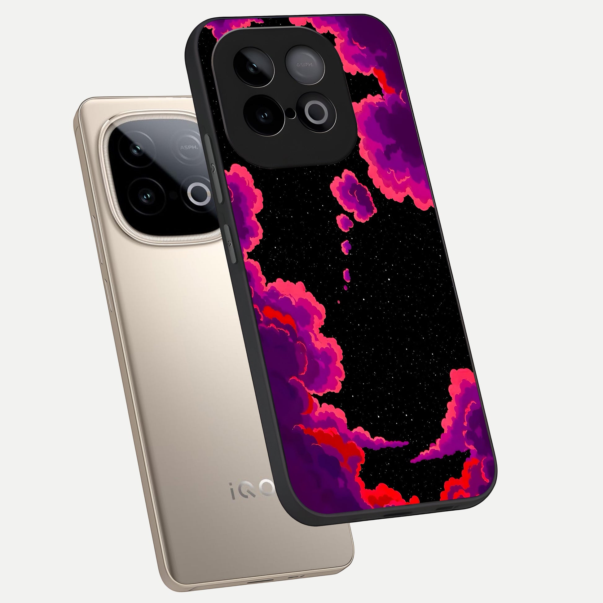  Galaxy Dream Frame phone case for iQOO Neo 10 showing premium glass back cover with detailed artwork