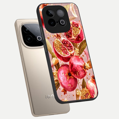 Golden Bloom Glow phone case for iQOO Neo 10 showing premium glass back cover with detailed artwork