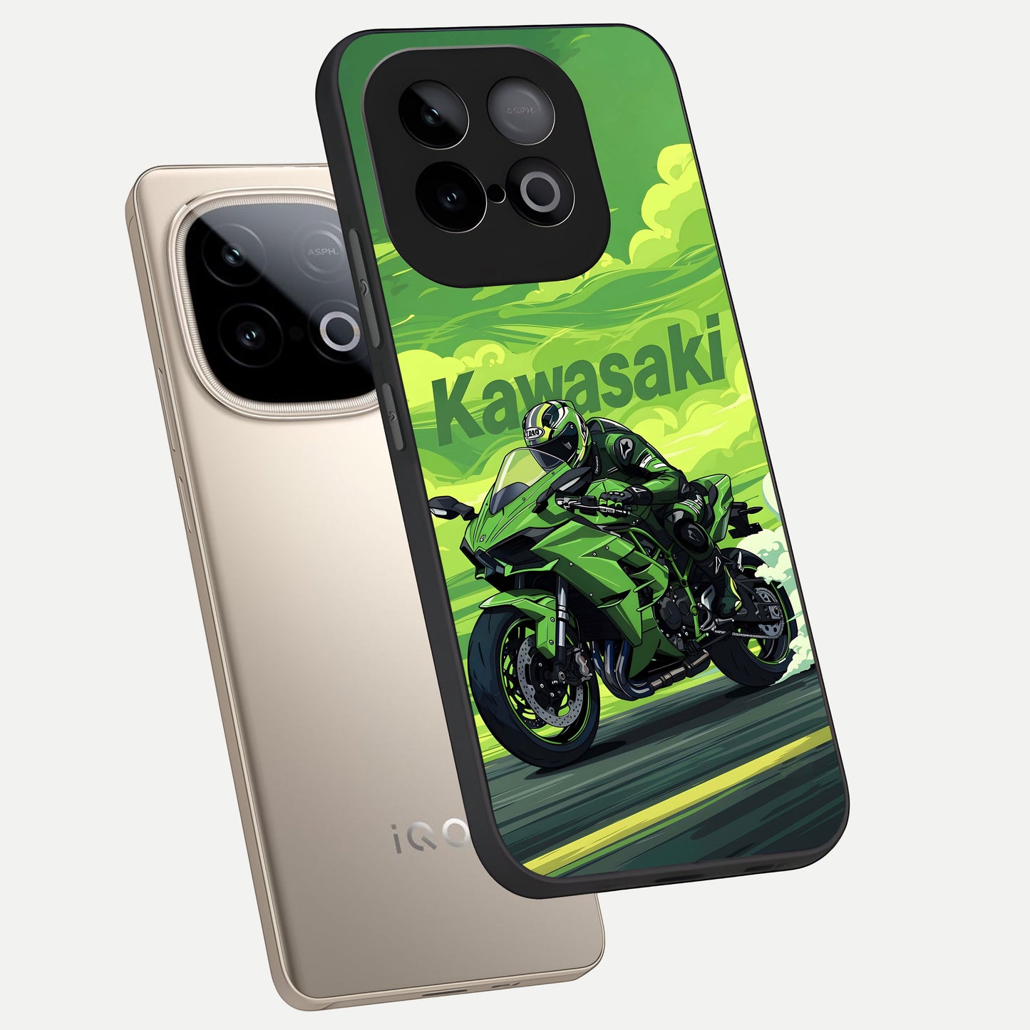  Greenery Sky phone case for iQOO Neo 10 showing premium glass back cover with detailed artwork