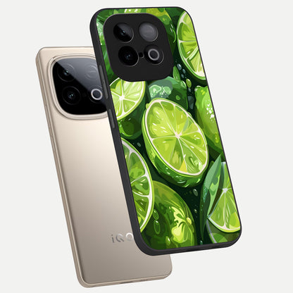  Green Kawasaki phone case for iQOO Neo 10 showing premium glass back cover with detailed artwork
