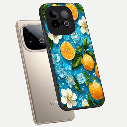  Ice Cube With Orange phone case for iQOO Neo 10 showing premium glass back cover with detailed artwork